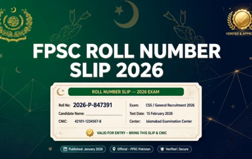 FPSC Roll Number Slip 2026