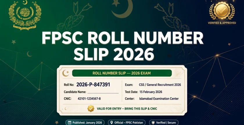 FPSC Roll Number Slip 2026